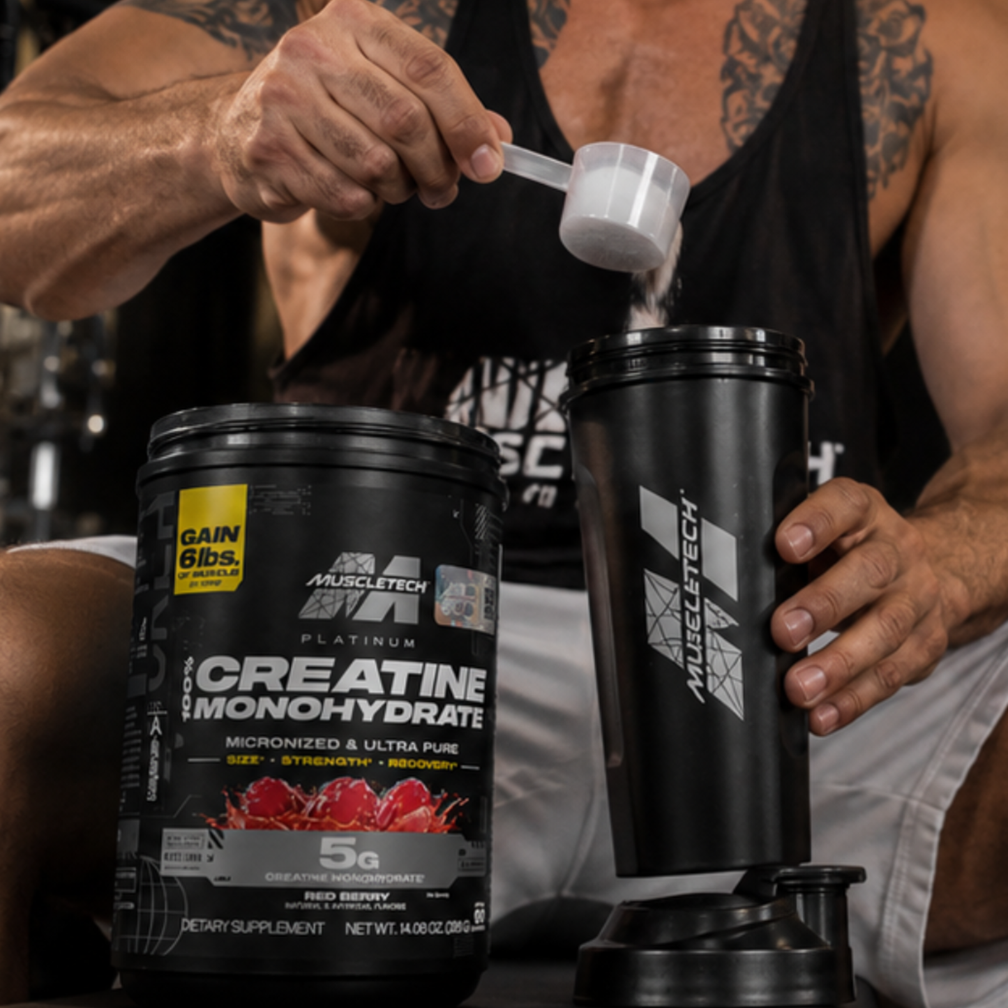 Creatina Monohidratada Platinum Muscletech 400gr Con Sabor